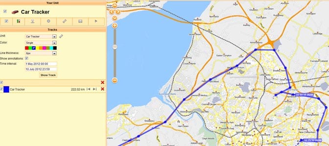 free online GPS Tracking map example