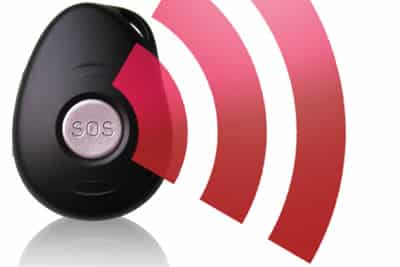 GPS tracker SOS button with flexibility